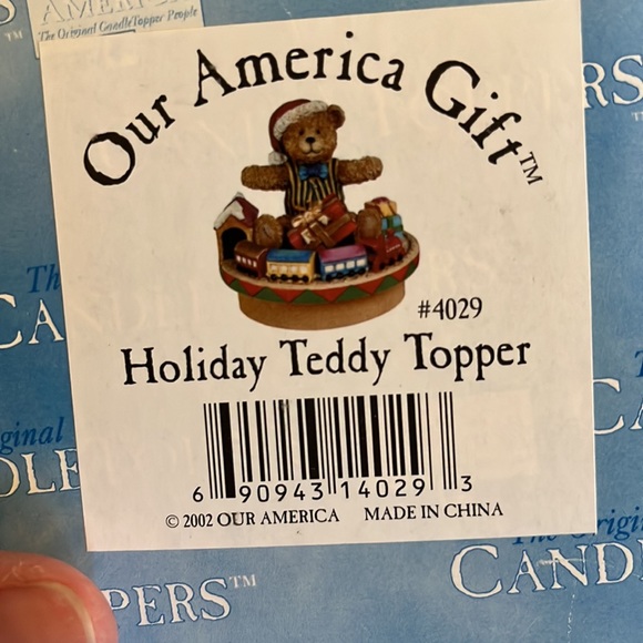 Candle Toppers-Our America-Holiday Teddy Topper.  NWT - Picture 6 of 6